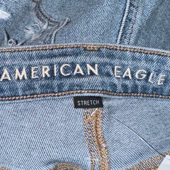 American Eagle Mom Jean Women's Size 2 Regular Blue Denim Stretch Distressed NWT - Picture 11 of 12